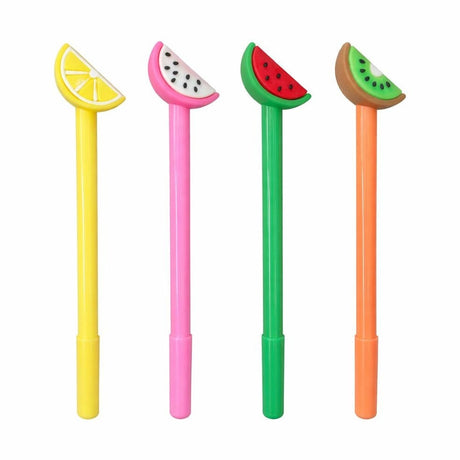 Set 48 pixuri cu gel și capac decorativ în formă de fruct, design colorat pentru copii