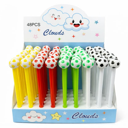Set 48 pixuri cu pastă și figurină minge de fotbal, model sportiv pentru copii, diverse culori
