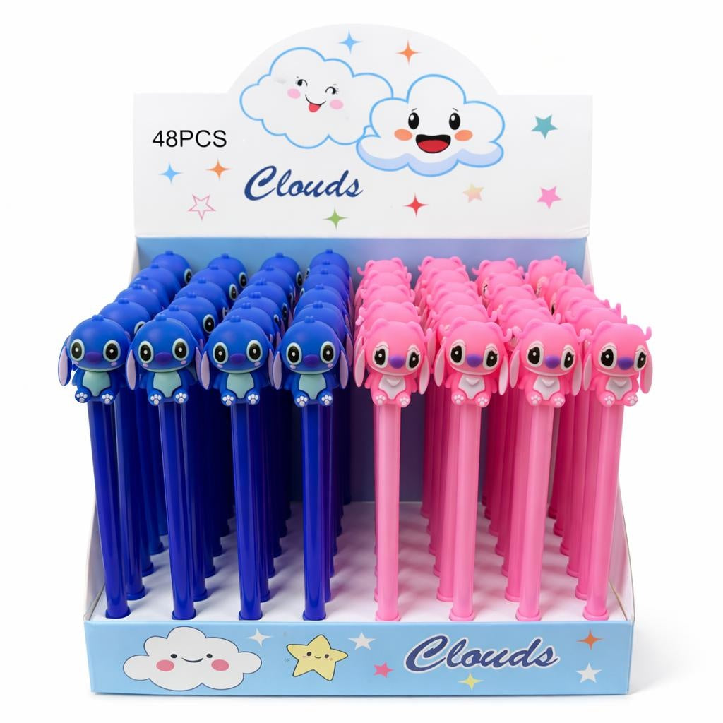 Set 48 pixuri cu pastă și figurină personaj animat, model colorat pentru copii