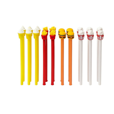Set 48 Pixuri Funny Food , Inghetata, Cartofi, Burger si Pahar, Display Colorat