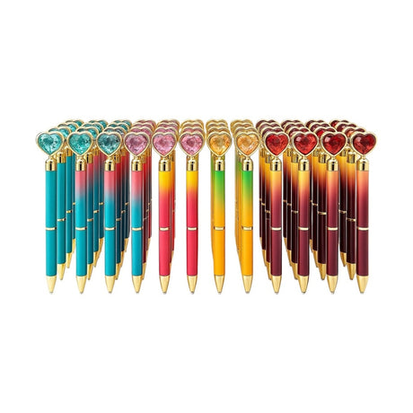 Set 48 pixuri Love Diamond , pixuri cu inimioara cristal, culori mix, cadou perfect