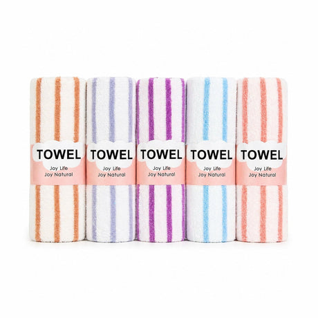 Set 5 prosoape bucătărie microfibră 30x70 cm – model dungi, lavete pufoase