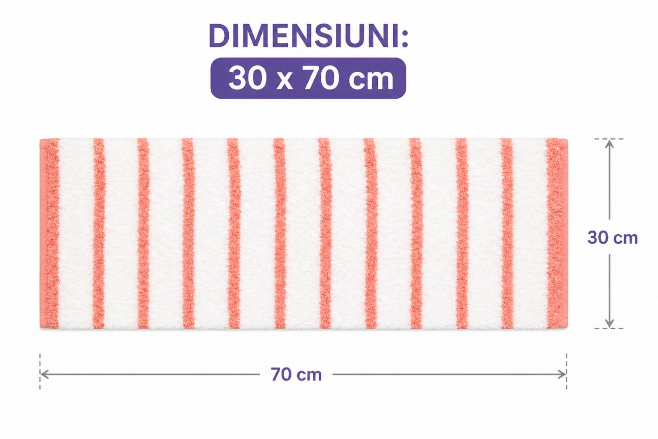 Set 5 prosoape bucătărie microfibră 30x70 cm – model dungi, lavete pufoase