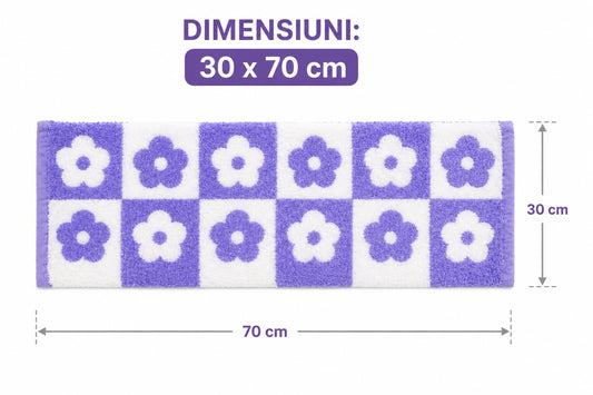 Set 5 prosoape bucătărie microfibră 30x70 cm – model floricele