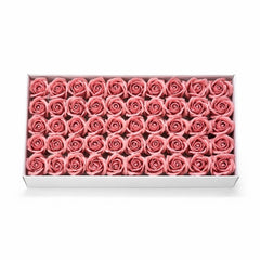Set 50 Trandafiri de Sapun Parfumati in Cutie Eleganta Cadou 44x23 cm Roz