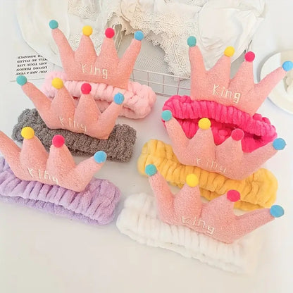 Set 6 bentite pufoase coronita pentru fata, elastice moi, diverse culori