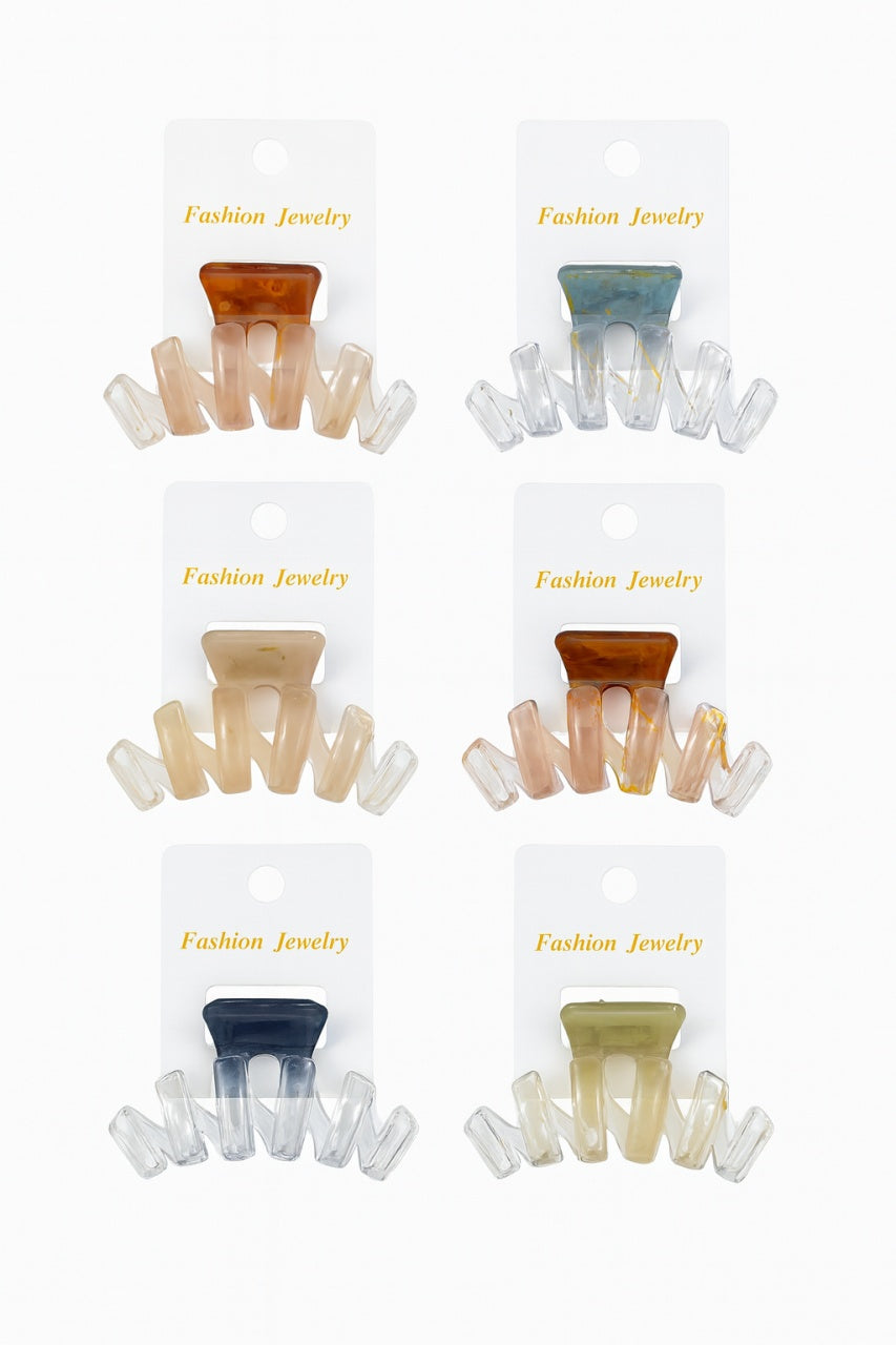 Set 6 Cleme Par 8cm Transparent Colorate , Accesorii Rezistente pentru Coafuri