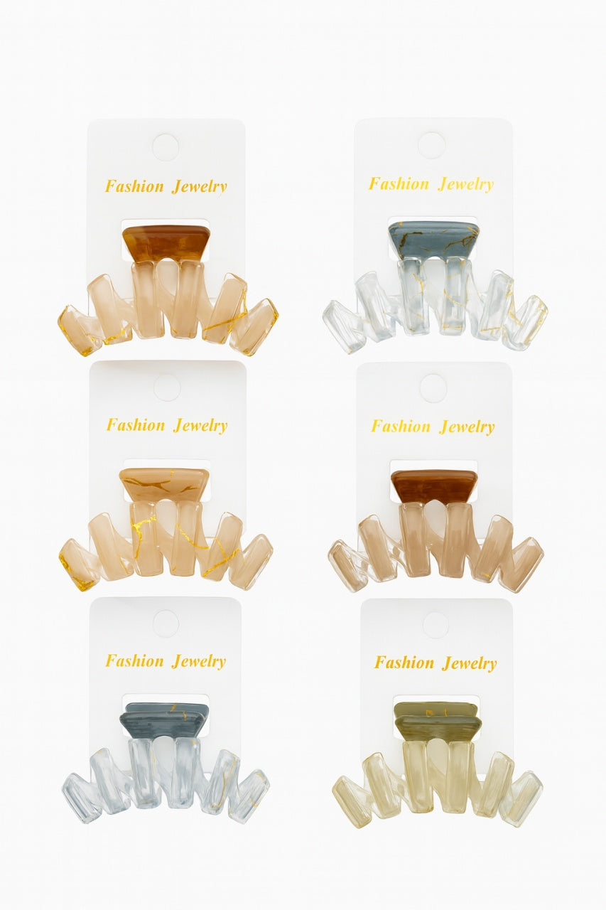 Set 6 Cleme Par 8cm Transparent Colorate , Accesorii Rezistente pentru Coafuri