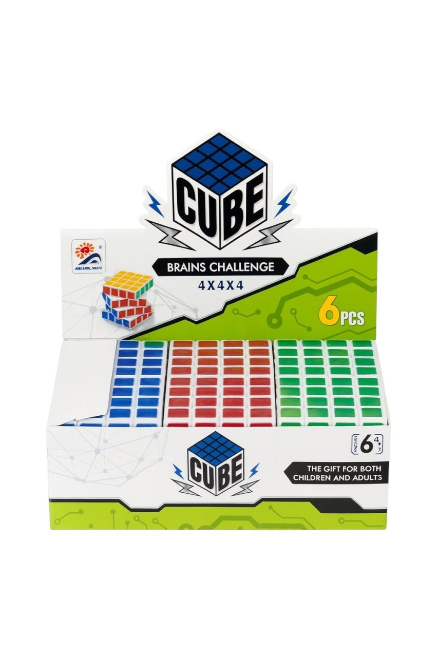 Set 6 Cuburi 4x4 Speed Puzzle , Cub Logic Alb pentru Antrenament Mental