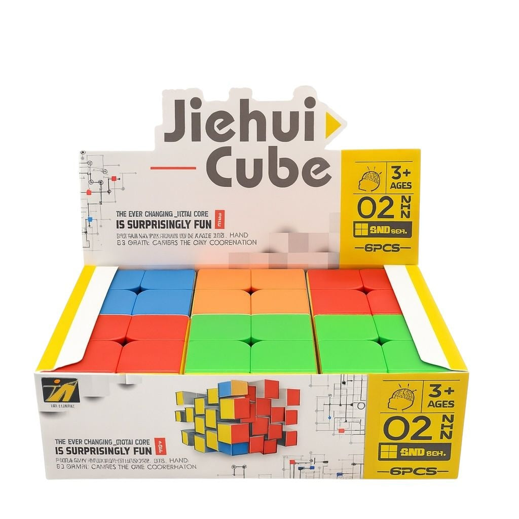 Set 6 Cuburi Puzzle 2x2 Colorate , Joc Logic pentru Copii si Adulti