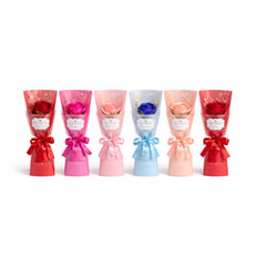Set 6 flori artificiale cu ambalaj cadou Best Wishes, multicolor, 28.5 x 11 cm