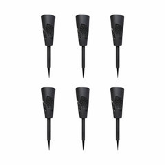 Set 6 Lămpi Solare de Grădină cu Țepușă, LED, Plastic, Negru, YV29