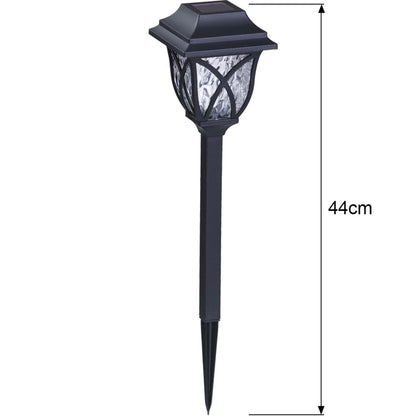 Set 6 Lampi Solare de Grădină LED, Plastic Negru, Lumină Caldă
