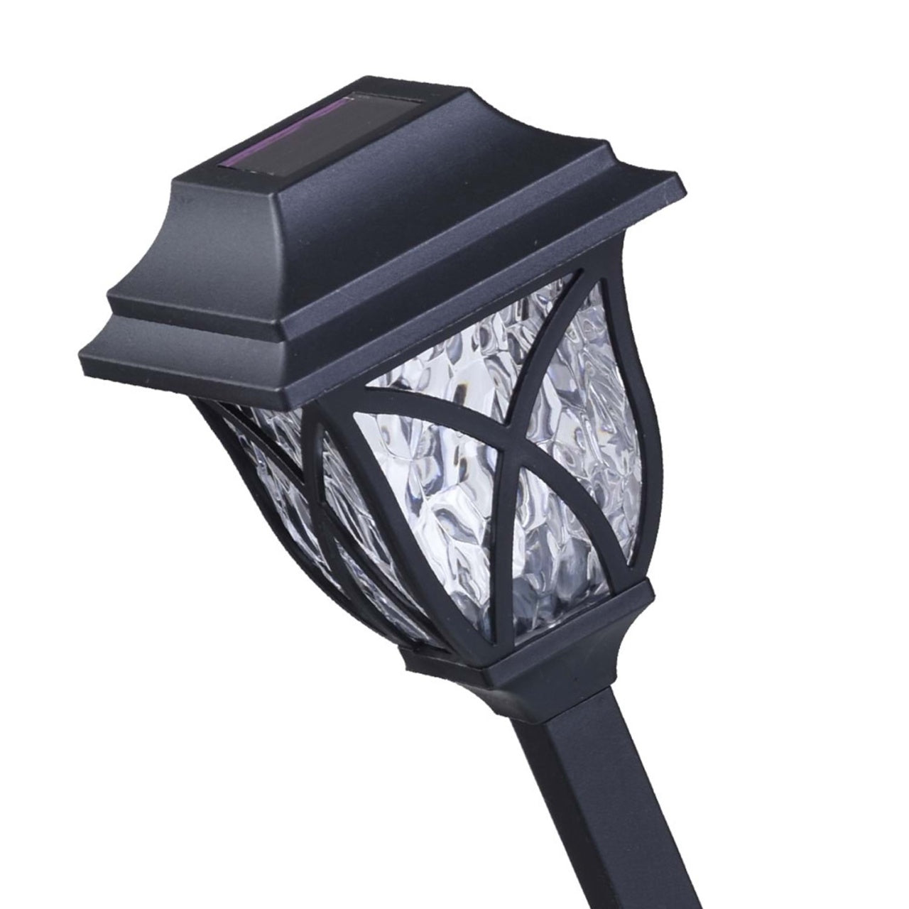 Set 6 Lampi Solare de Grădină LED, Plastic Negru, Lumină Caldă