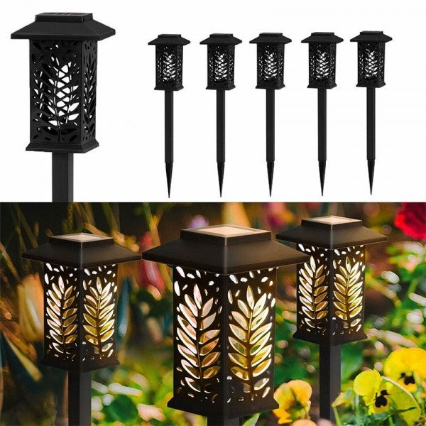 Set 6 Lampi Solare Gradina LED Lumina Calda cu Tarus, Iluminat Exterior Decorativ