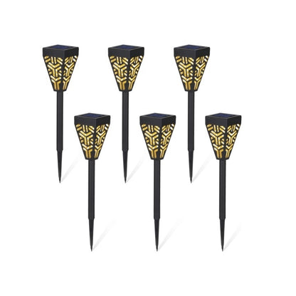 Set 6 Lămpi Solare pentru Grădină cu Picior, Metal și Plastic, Lumină Caldă