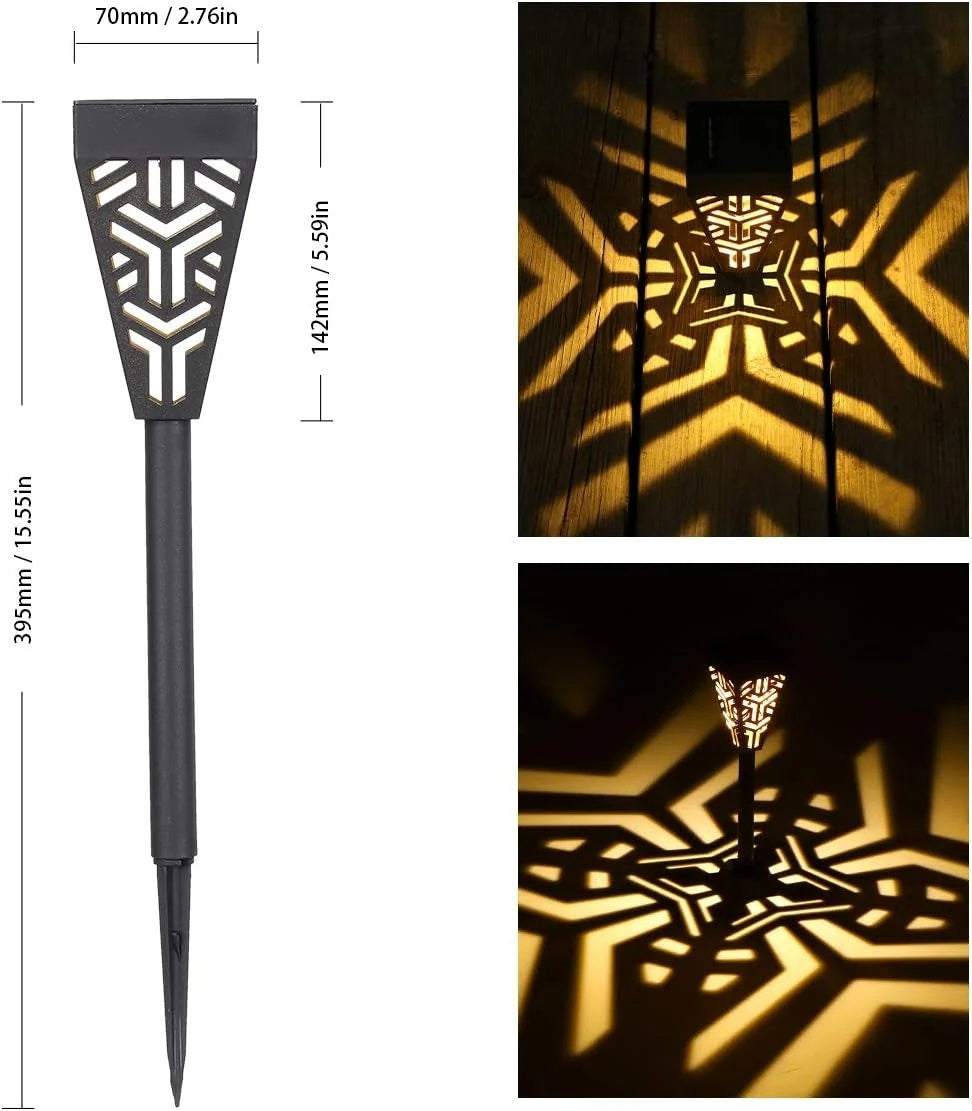Set 6 Lămpi Solare pentru Grădină cu Picior, Metal și Plastic, Lumină Caldă
