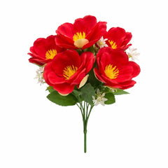 Set 6 trandafiri rosii, decorativi artificiali, 30 de cm
