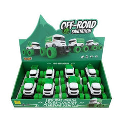 Set 8 Camioane Sanitare Off-Road cu Roti Silicon, Masinute Mecanice