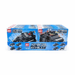 Set 8 jocuri constructie vehicule politie copii, modele diferite, 71-113 piese
