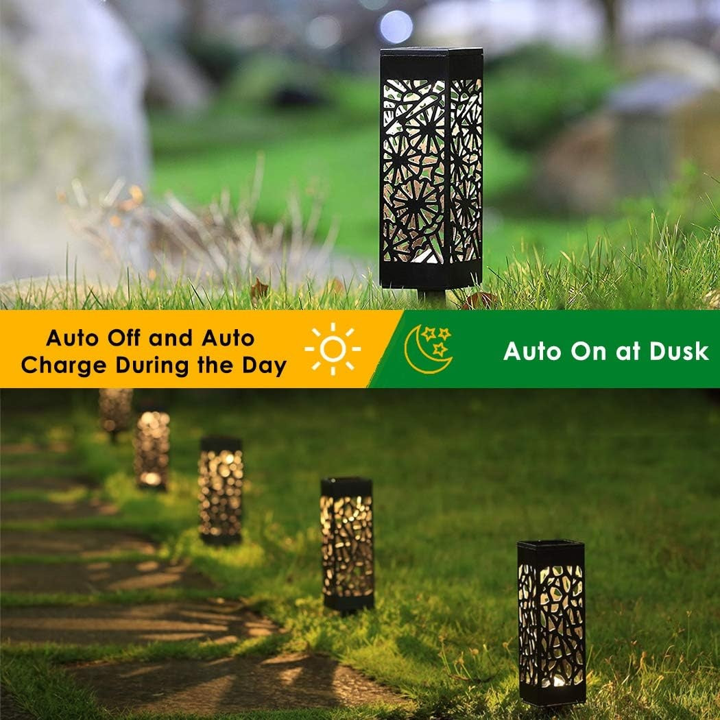 Set 8 Lampi Solare Gradina LED Lumina Calda cu Tarus, Iluminat Decorativ Exterior