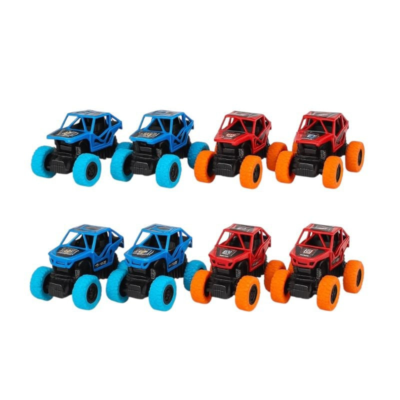Set 8 Masini Off-Road cu Roti de Cauciuc, Jucarie Mecanica Tip Monster Truck
