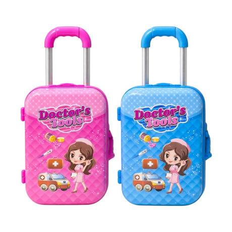 Set 8 Troler pentru copii cu set instrumental doctor, plastic, 25x19,5x28 cm