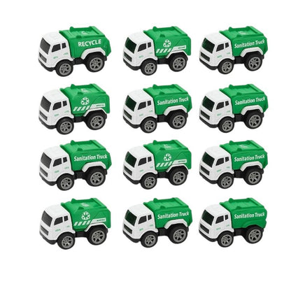 Set 9 masini de gunoi mecanice City Sanitation, jucarii copii 3+