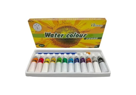 Set acuarele tempera 12 culori , vopsele intense pentru pictura si activitati creative,