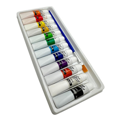 Set acuarele tempera 12 culori , vopsele intense pentru pictura si activitati creative,