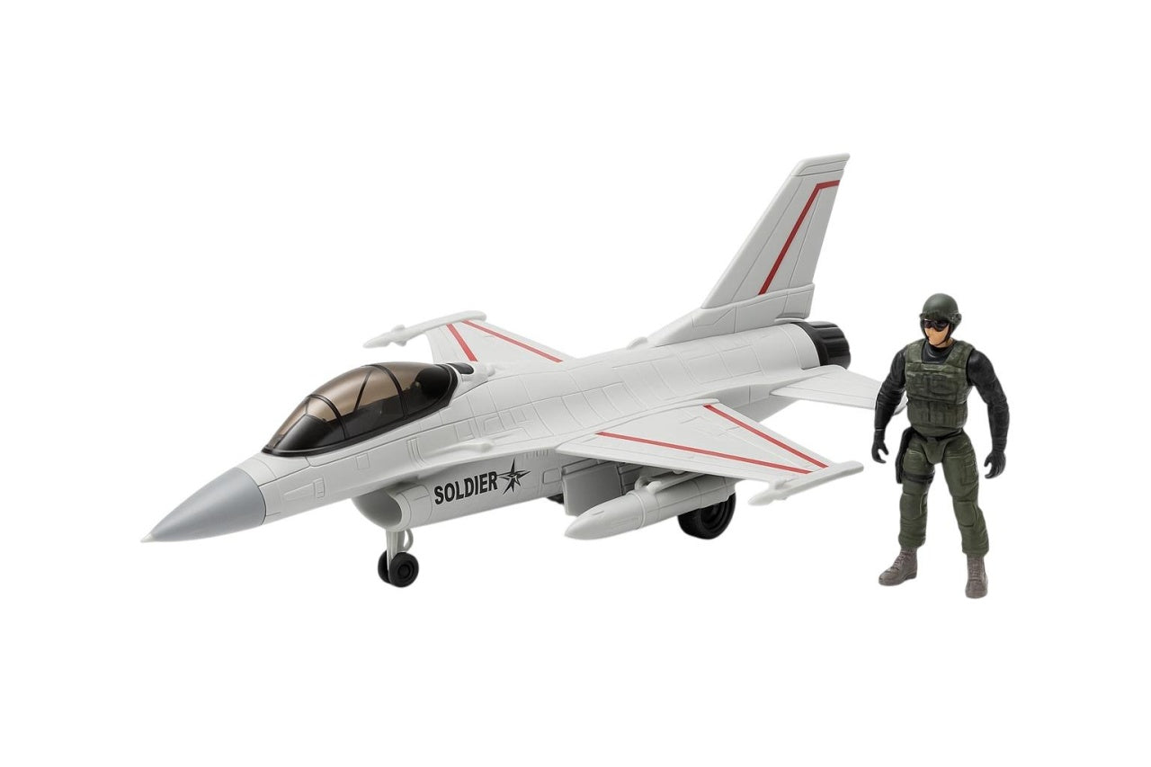 Set avion militar cu soldat si accesorii Special Combat , jucarie copii 3+