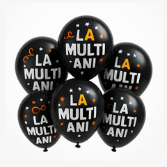 Set baloane latex 30cm LA MULTI ANI, negre, 6 buc