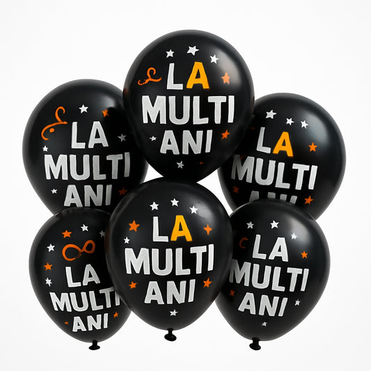 Set baloane latex 30cm LA MULTI ANI, negre, 6 buc