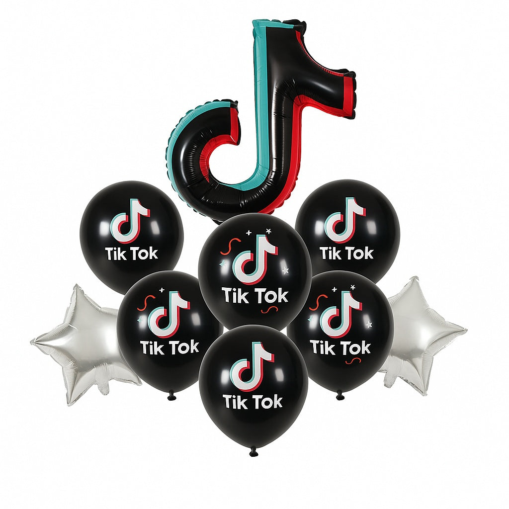 Set baloane TikTok pentru petreceri, folie si latex, 10 piese, decor aniversar