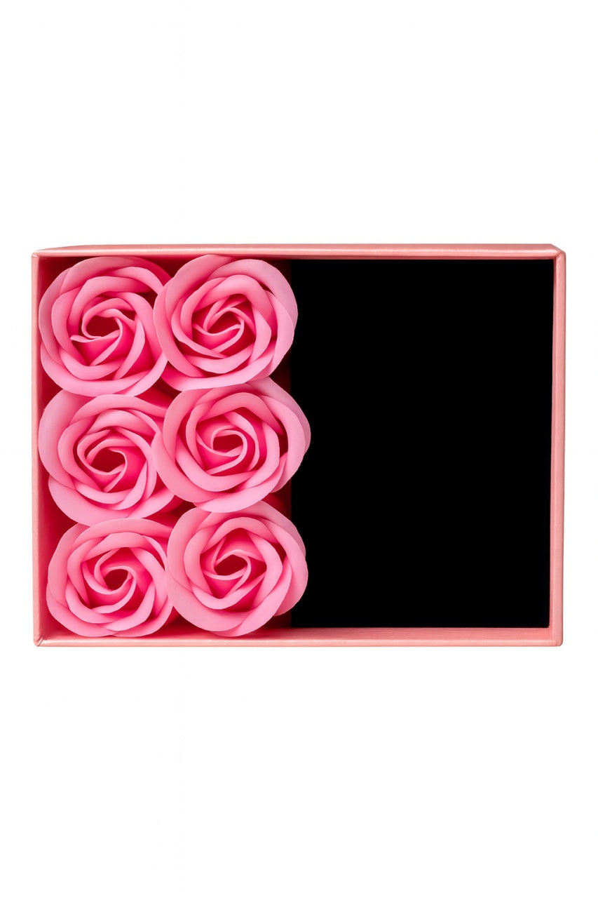 Set Cadou Love Forever cu Trandafiri din Sapun in Cutie Roz Premium + Punga Cadou