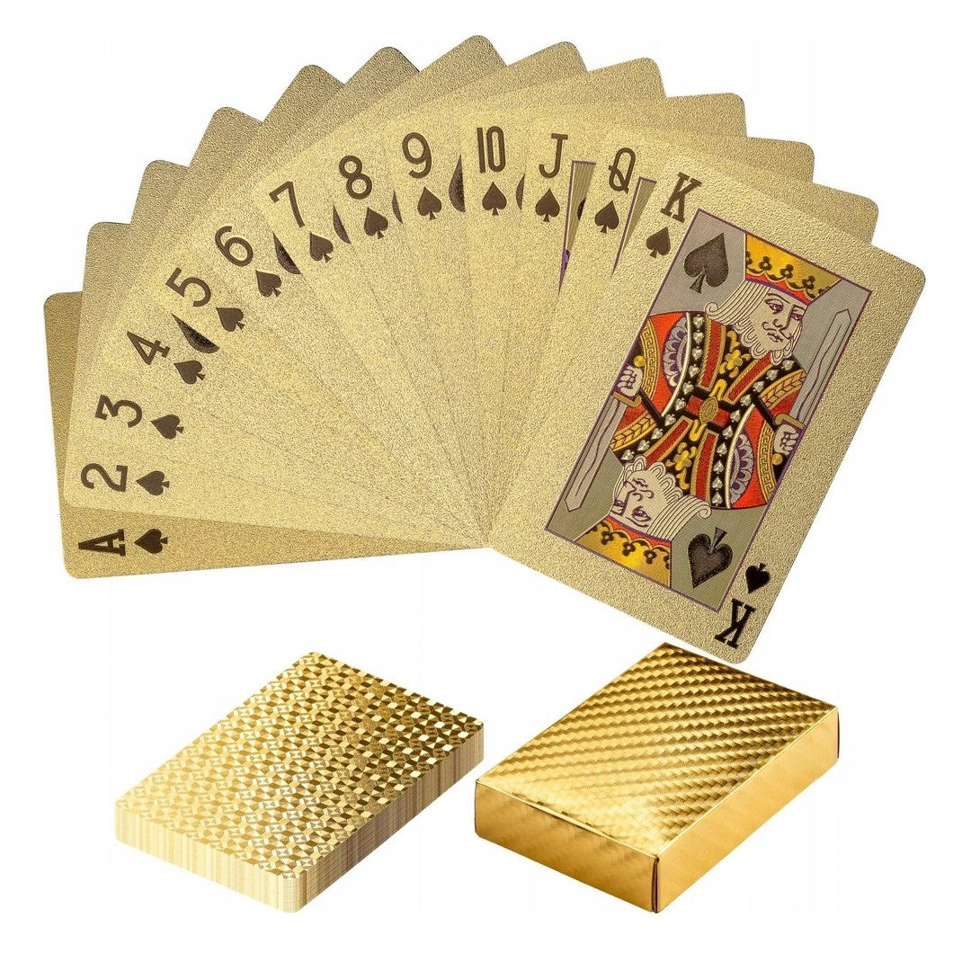 Set Carti de Joc Aurii Premium, Impermeabile, Gold Edition, Poker si Cadouri Luxury