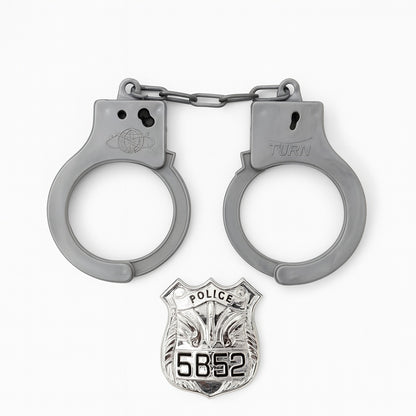 Set Catuse Jucarie cu Insigna Politie , 16x16 cm