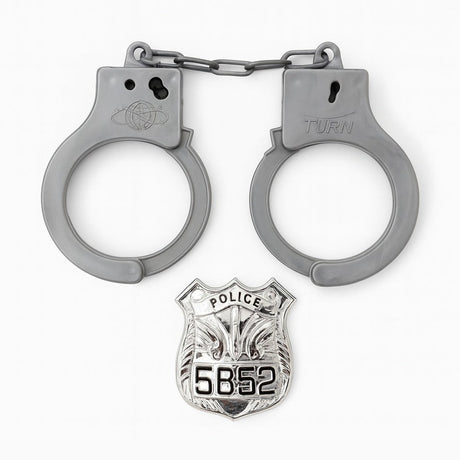 Set Catuse Jucarie cu Insigna Politie , 16x16 cm