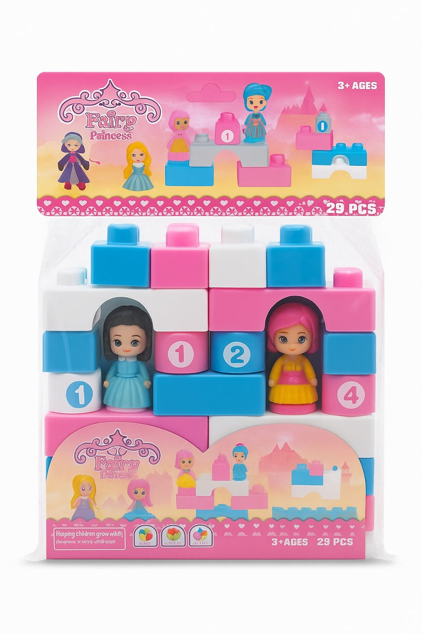 Set Constructie Castel cu Printese , Fairy Princess, 29 Piese, 29x26 cm, 3+