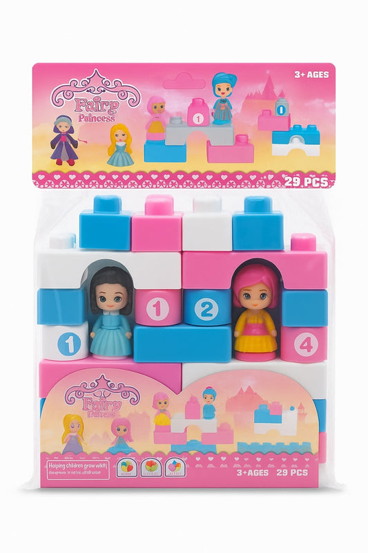 Set Constructie Castel cu Printese , Fairy Princess, 29 Piese, 29x26 cm, 3+