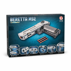 Set constructie tip pistol M92 cu proiectile din spuma si accesorii