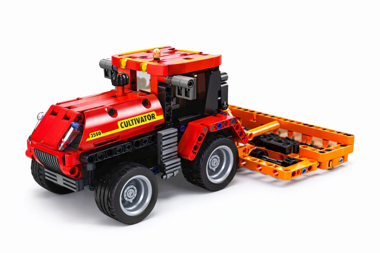 Set constructie tractor agricol 485 piese, 38 cm
