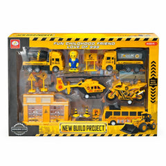 Set constructii pentru copii cu vehicule santier, figurine si accesorii, 42 cm