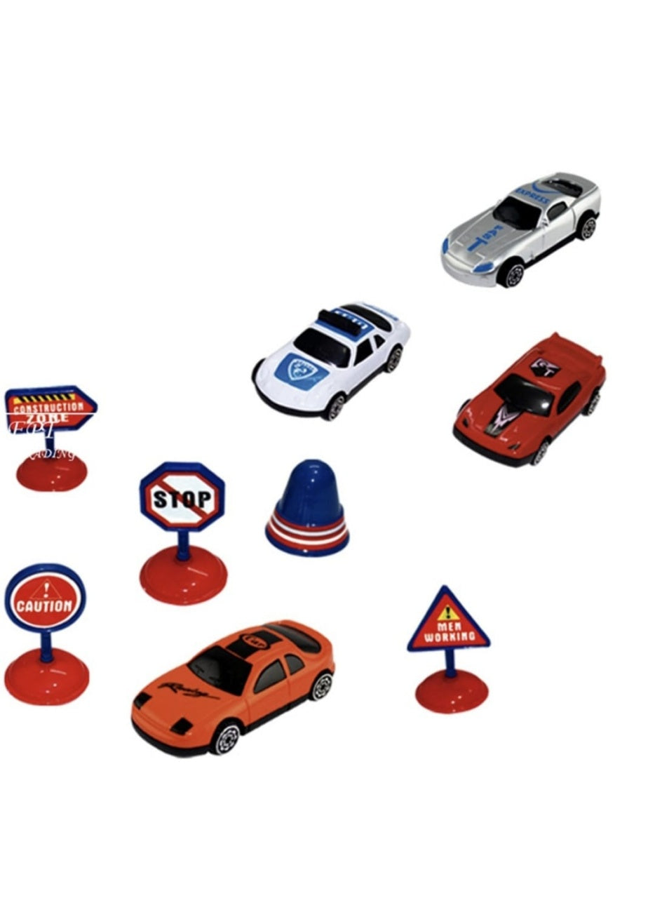 Set covoras joaca oras cu masini si indicatoare, pliabil, tub depozitare 52x8 cm
