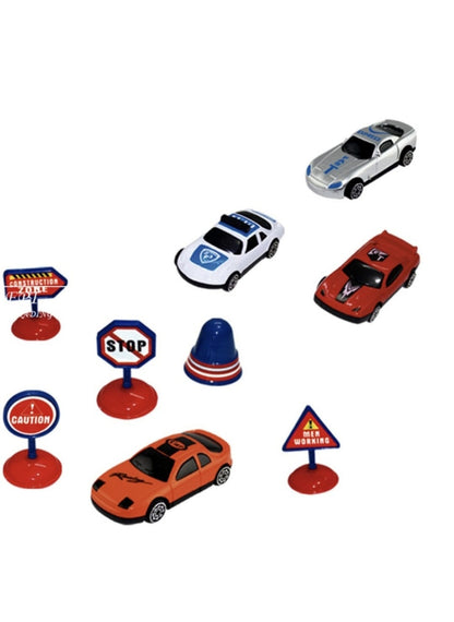 Set covoras joaca oras cu masini si indicatoare, pliabil, tub depozitare 52x8 cm