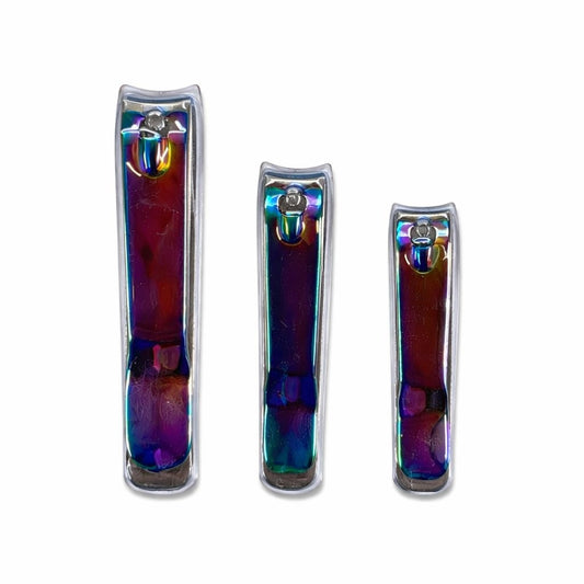 Set cu 3 Unghiere Profesionale ZHANMEI Nail Clipper Trio, Efect Rainbow, Otel Inoxidabil