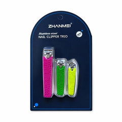 Set cu 3 Unghiere Profesionale ZHANMEI Nail Clipper Trio, Otel Inoxidabil
