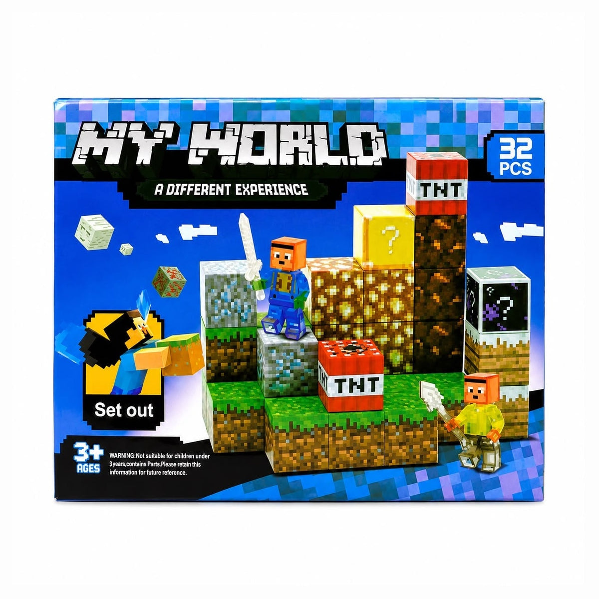 Set Cuburi Magnetice My World 32 Piese – Joc de Construcție Magnetic