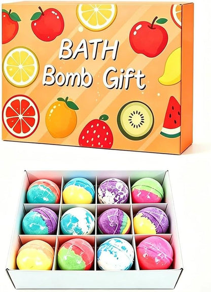 Set de 12 Bile Efervescente de Baie pentru Copii – Bombe de Baie Colorate, Cadou Distractiv
