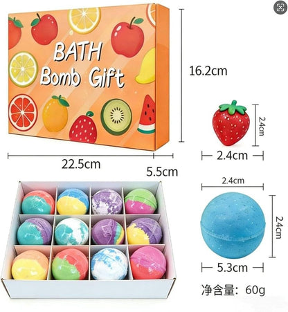 Set de 12 Bile Efervescente de Baie pentru Copii – Bombe de Baie Colorate, Cadou Distractiv